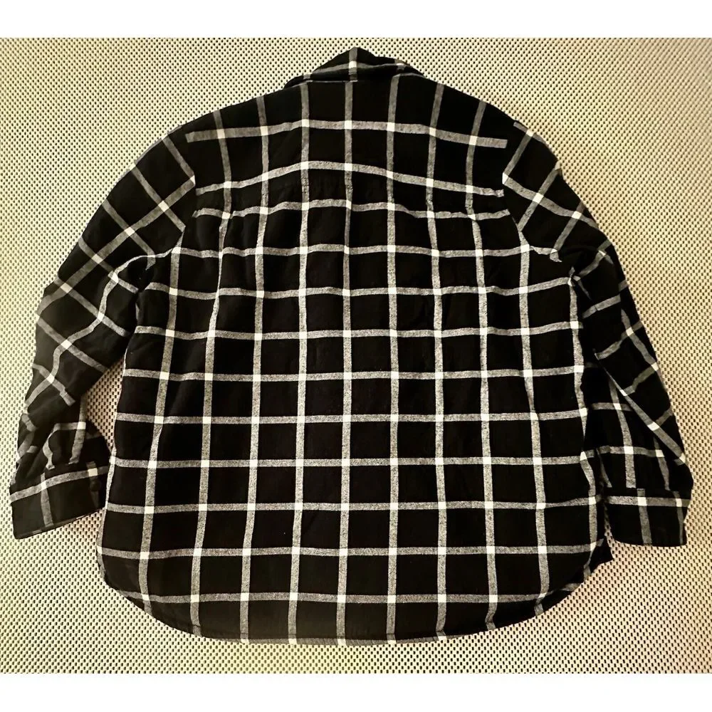 J Crew Plaid Sherpa Fleece Lined Shirt Shacket Women Size Large‎ L Button Down
